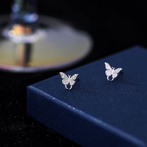 sterling silver butterfly stud earrings.